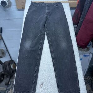 Vintage Levi's 550’s Dark Gray Straight Men's Jeans, orange levi tab, size 33x34